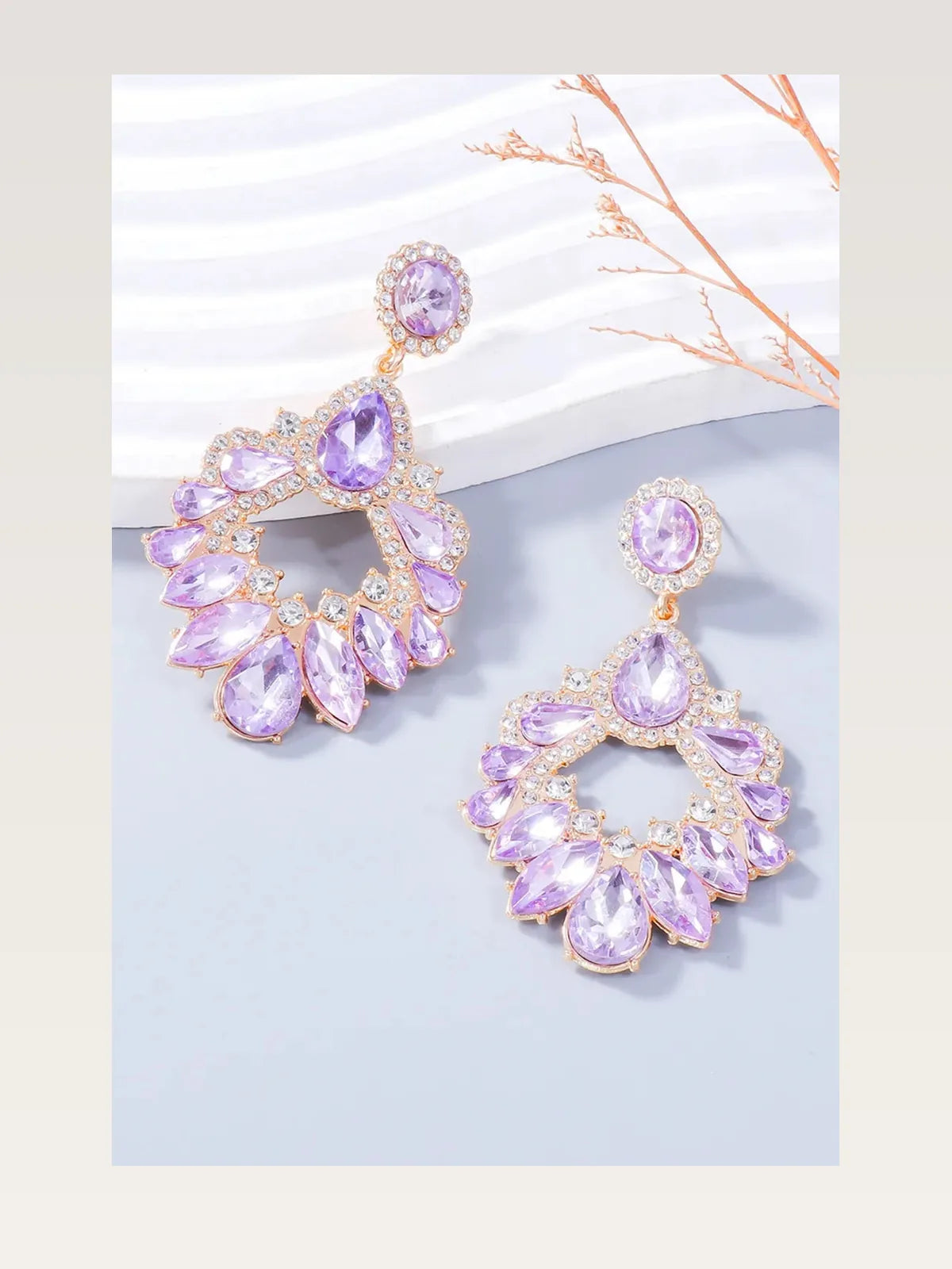 Alloy Rhinestone Dangle Earrings
