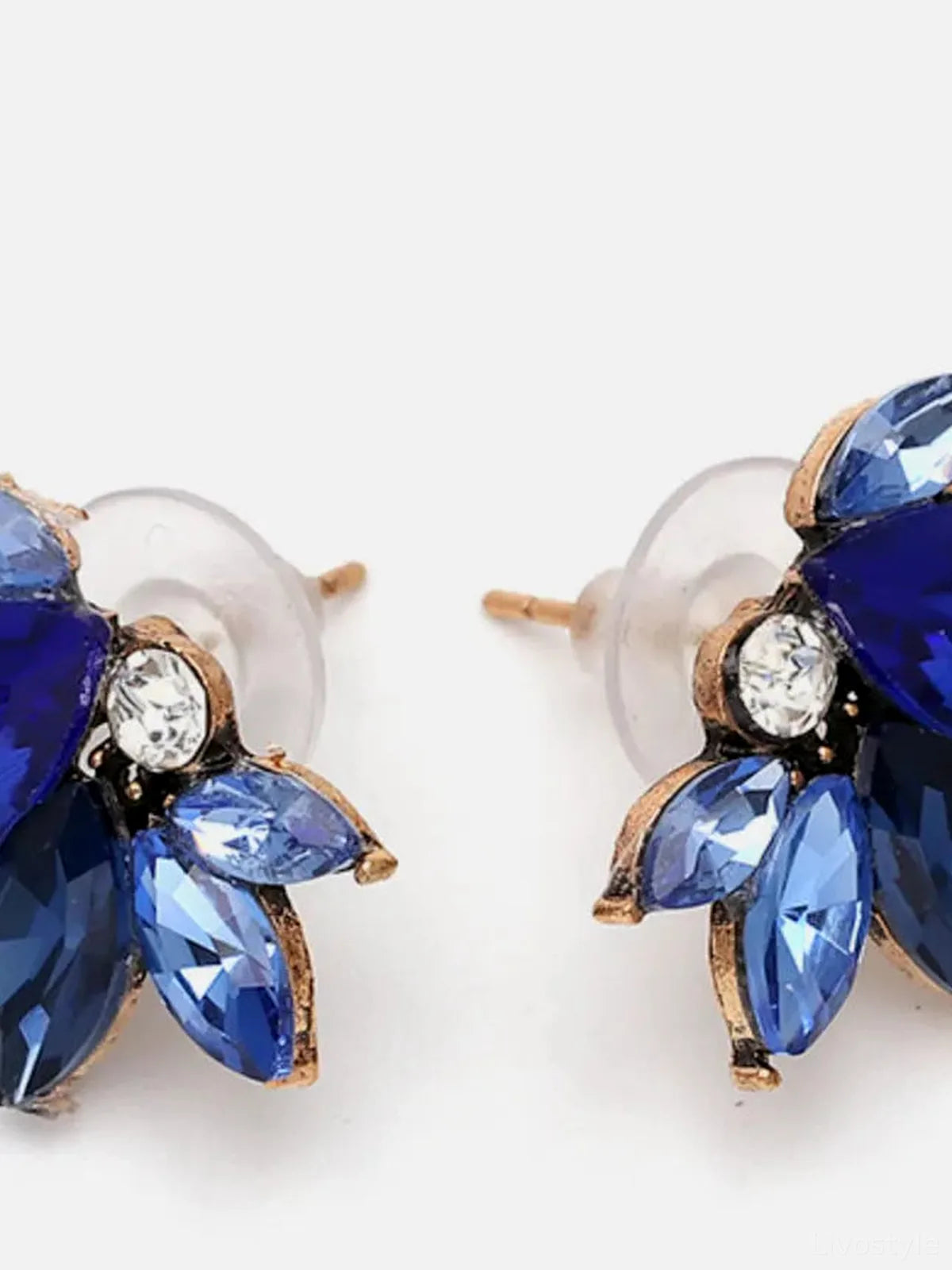 Alloy Rhinestone Flower Stud Earrings