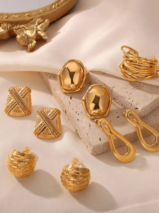 Titanium Steel Geometric Shape Earrings in Style C