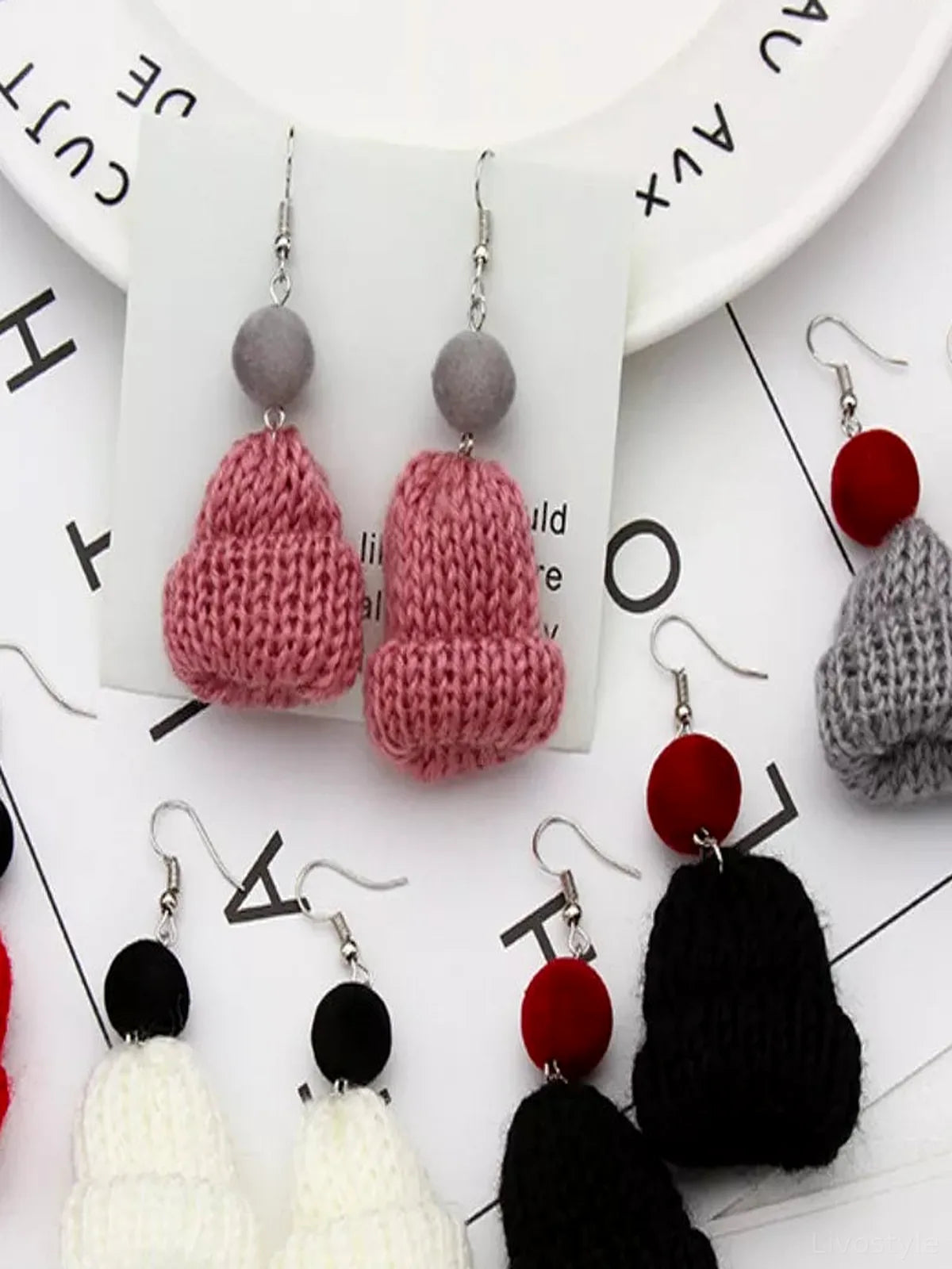 Christmas Knitted Beanie Earrings