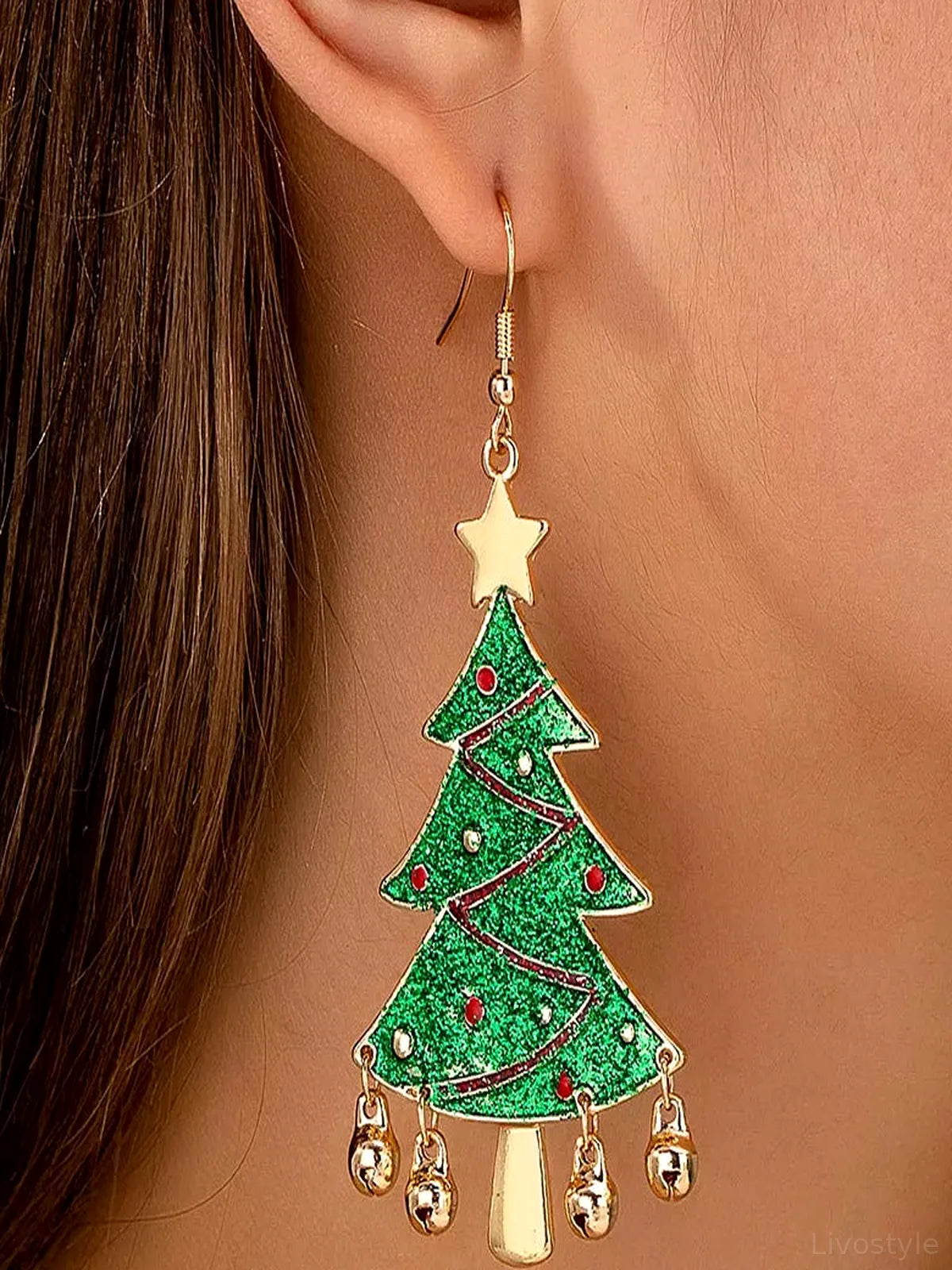 Christmas Tree Dangle Earrings