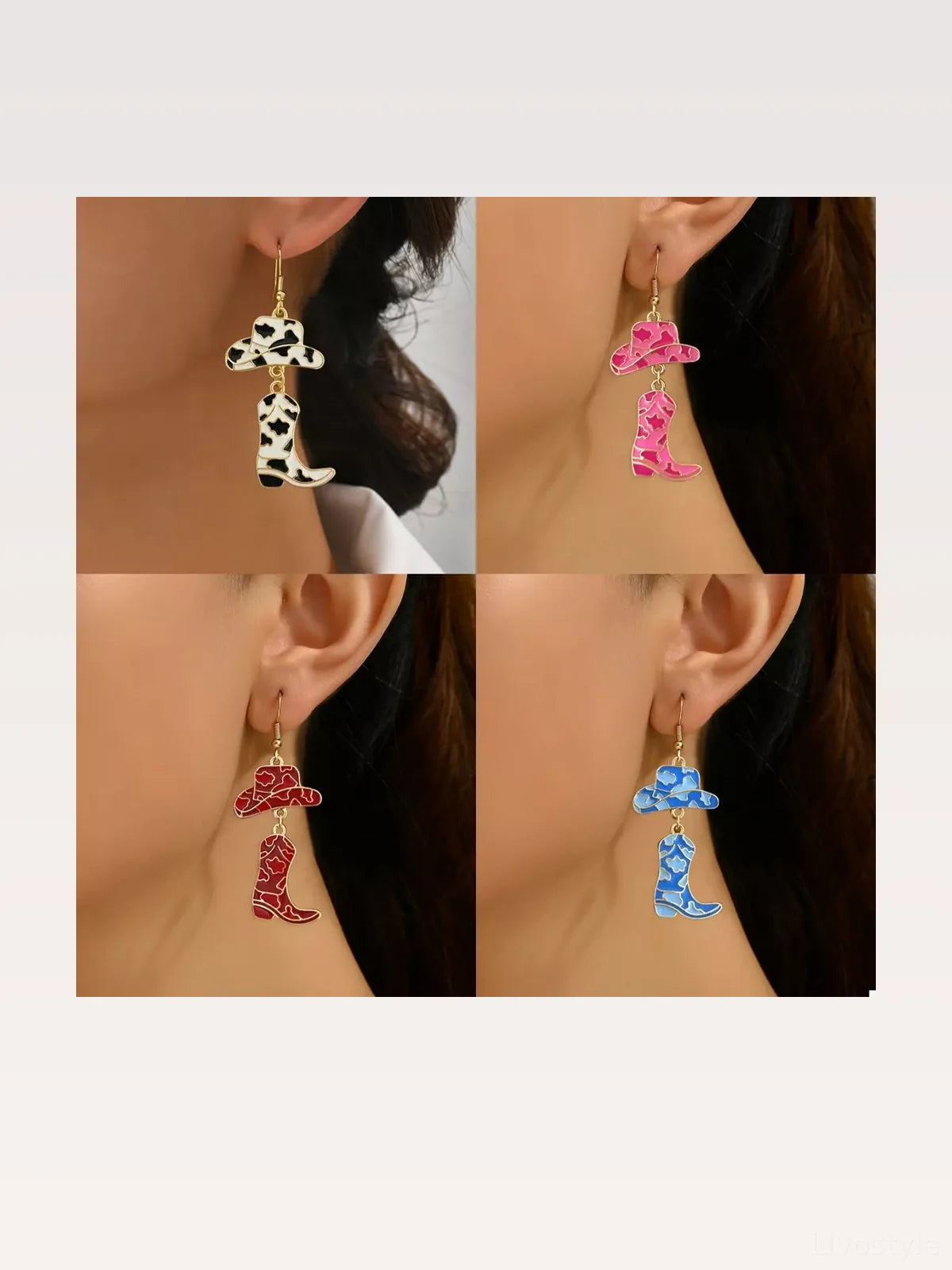 Cowboy Hat and Boot Dangle Earrings