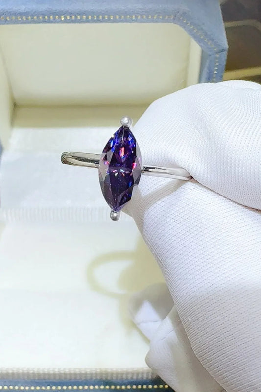 2 Carat Moissanite 925 Sterling Silver Ring — Marquise Purple