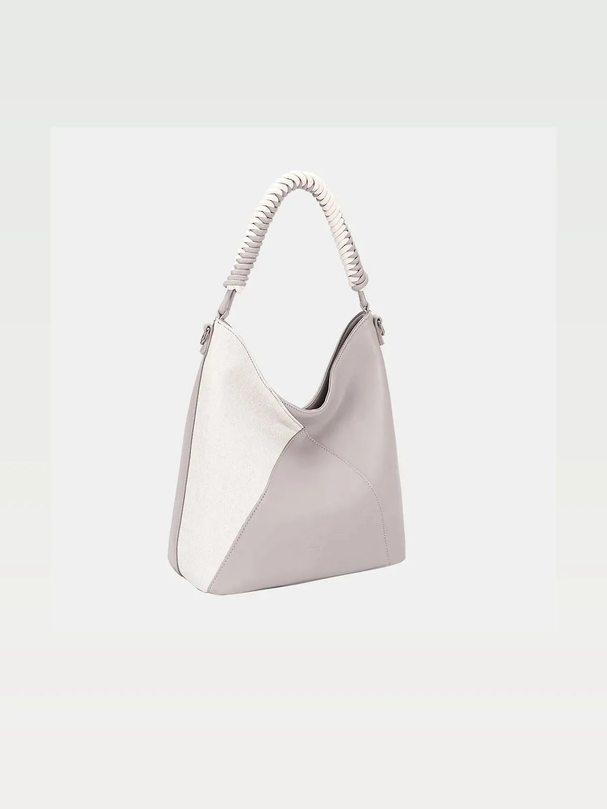 Woven Handle PU Leather Handbag