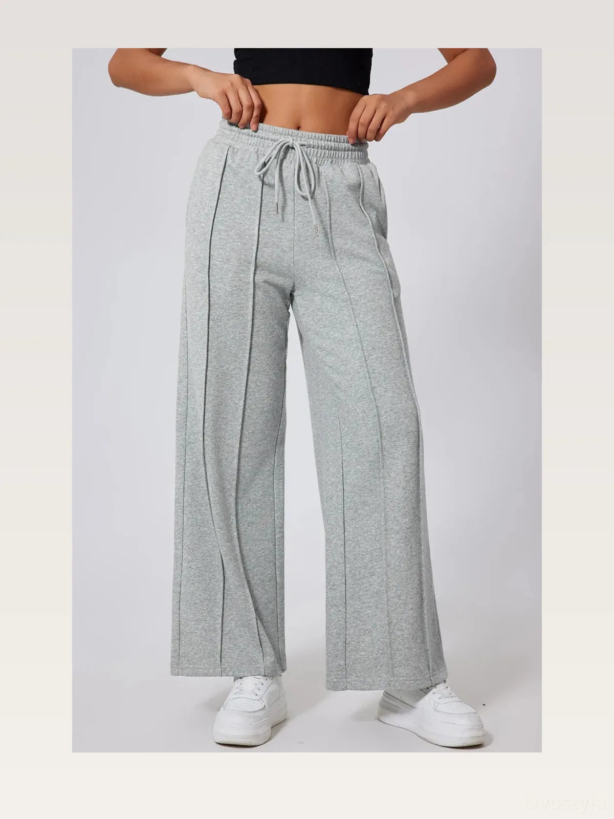 Drawstring Wide Leg Active Pants