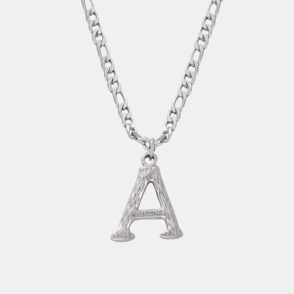 Titanium Steel Letter A Pendant Necklace