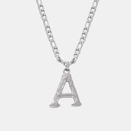Titanium Steel Letter A Pendant Necklace