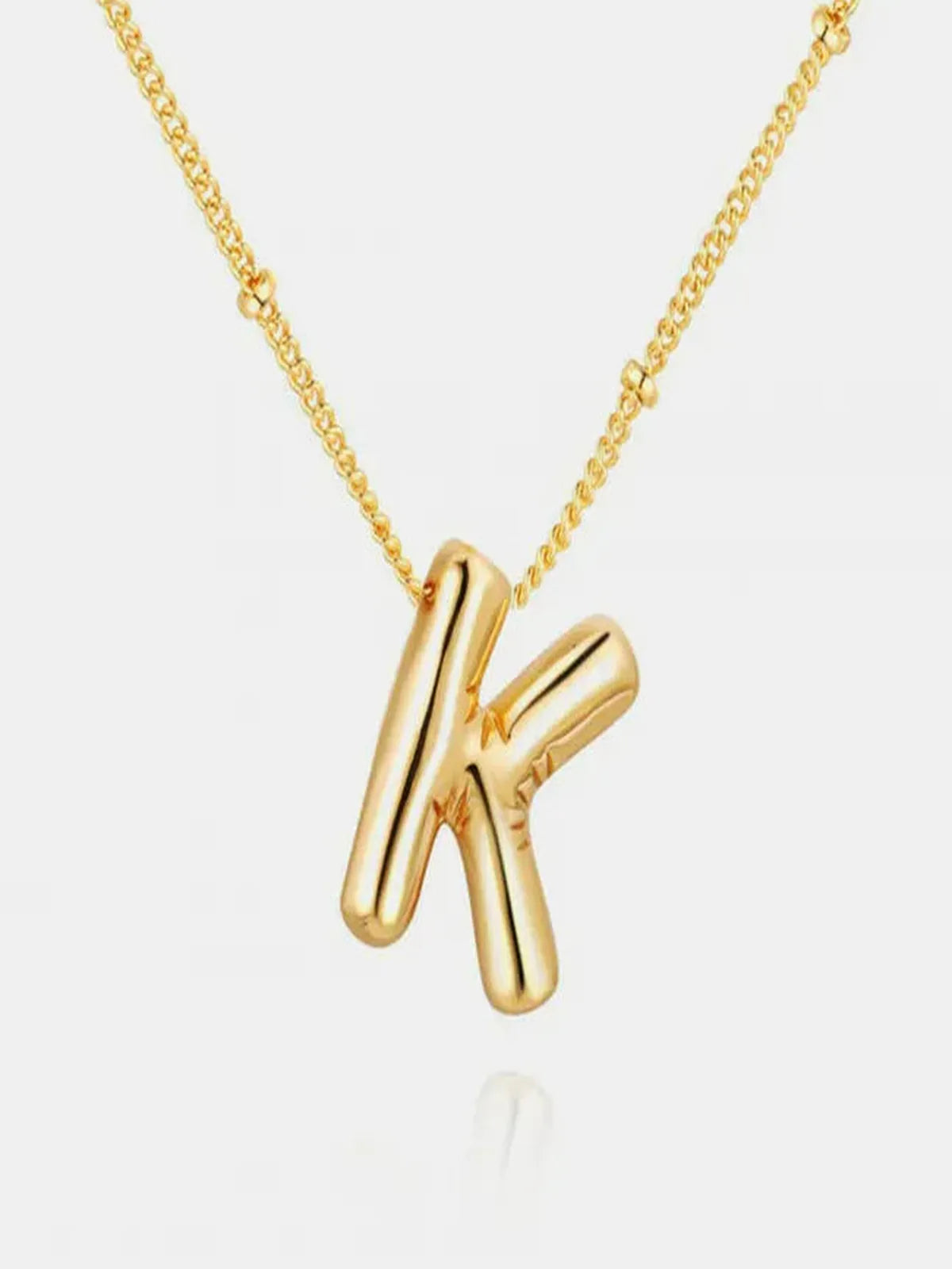 Gold-Plated Bubble Initial K Necklace