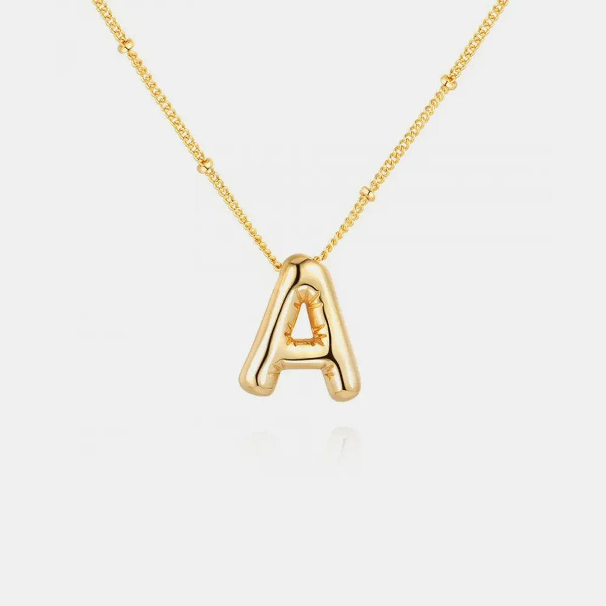 Gold-Plated Bubble Initial A Necklace