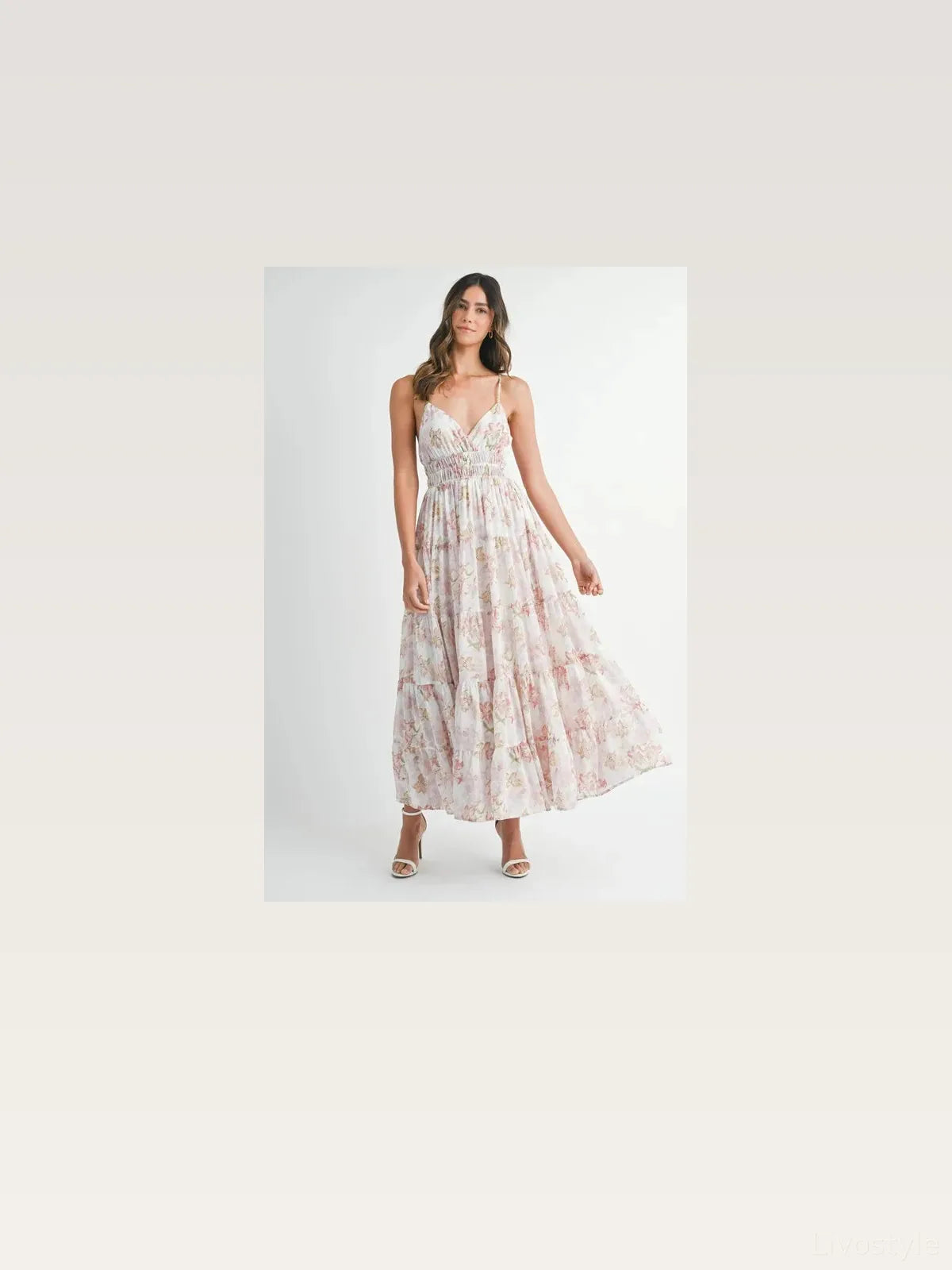 Floral Print Tiered Cami Maxi Dress
