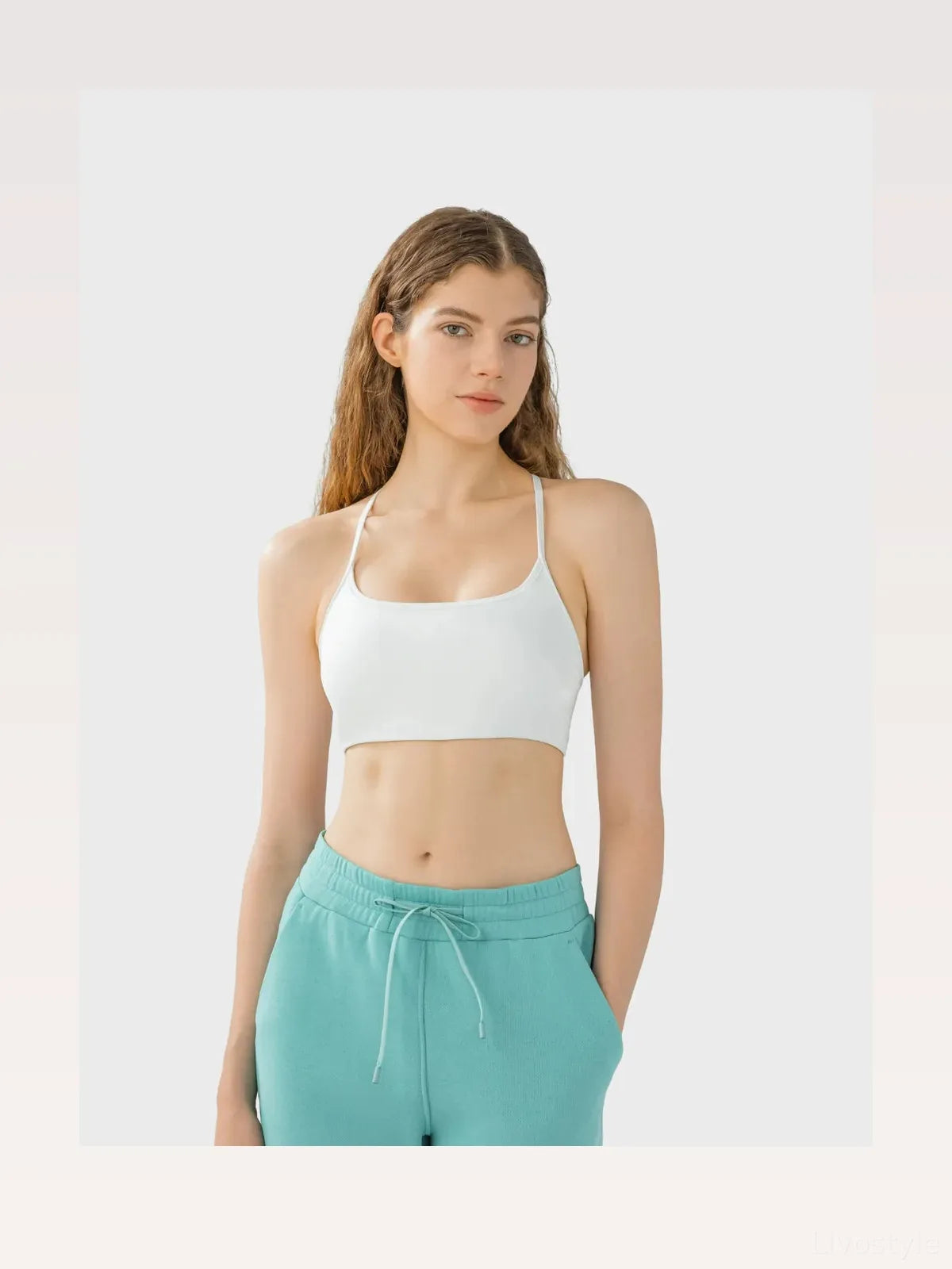Crisscross Back Scoop Neck Active Cami with Detachable Chest Pads