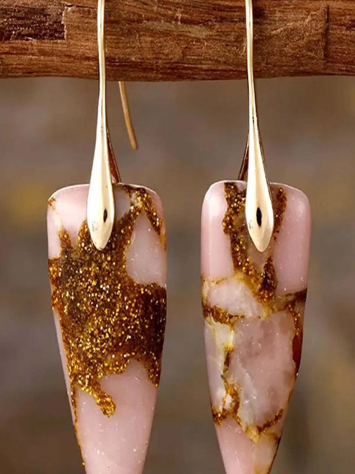 Natural Stone Geometric Shape Earrings
