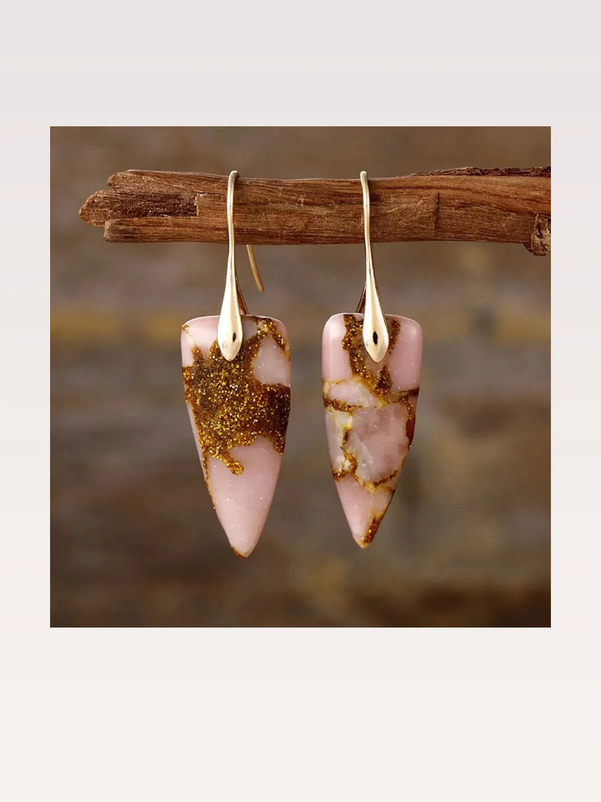 Natural Stone Geometric Shape Earrings