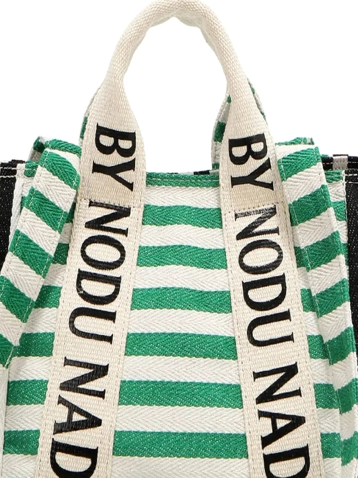 Letter Striped Tote Bag