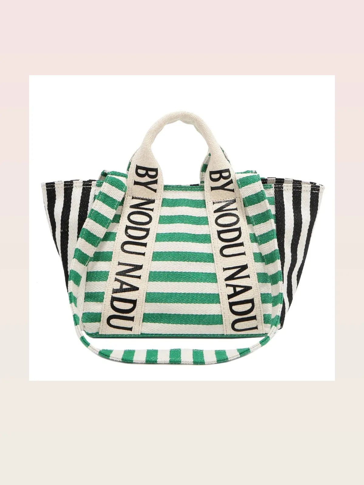 Letter Striped Tote Bag
