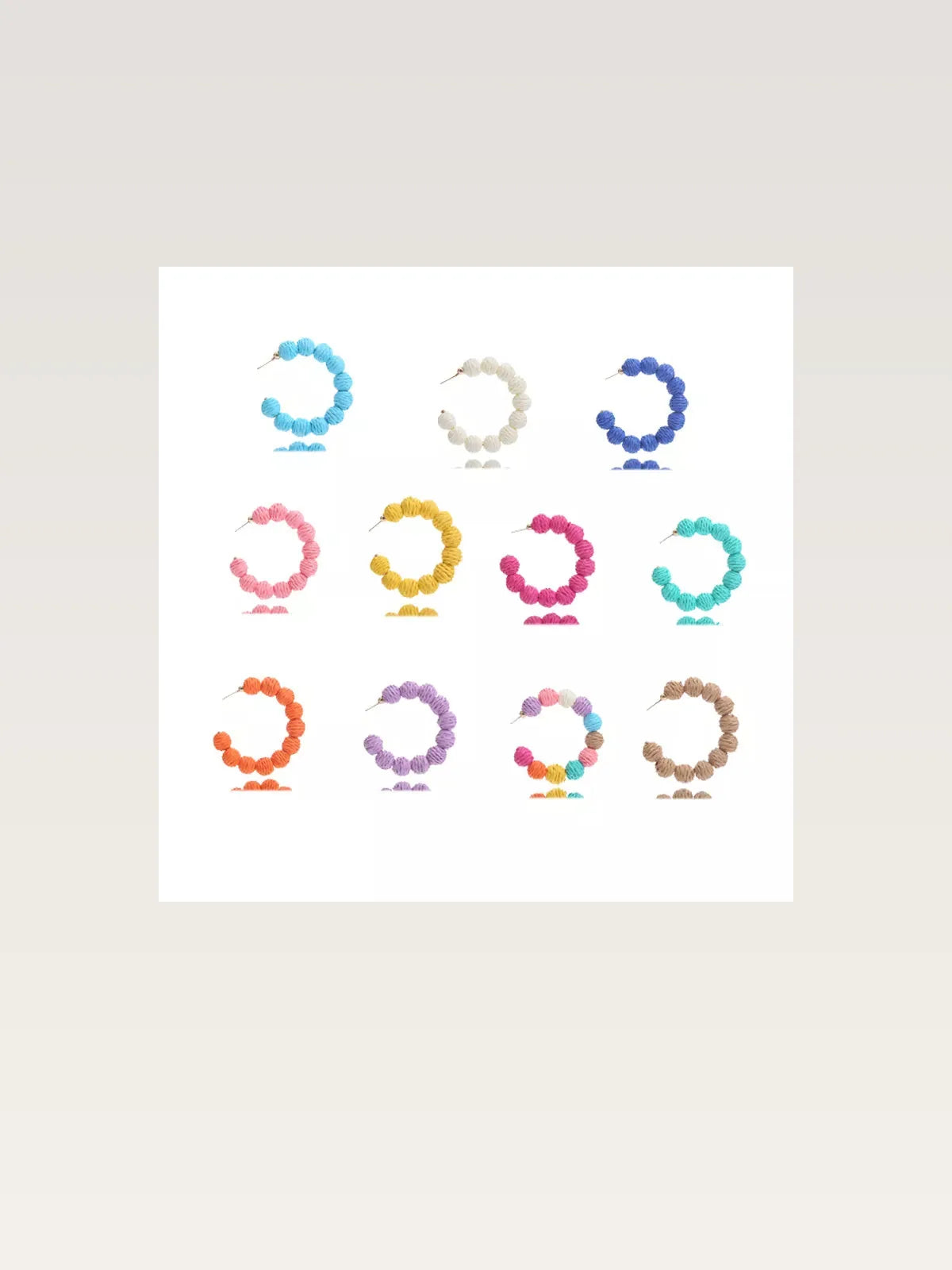 Raffia Grass C-Hoop Earrings