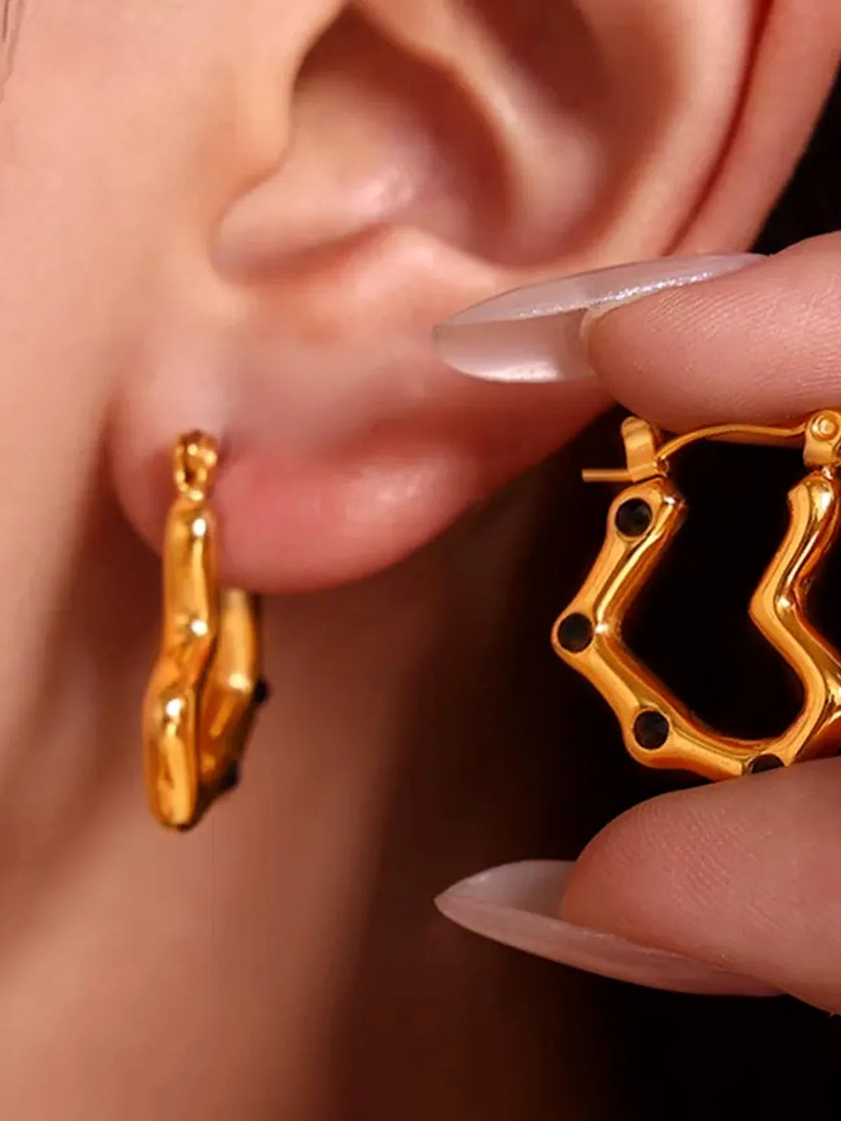 Stainless Steel Heart Earrings