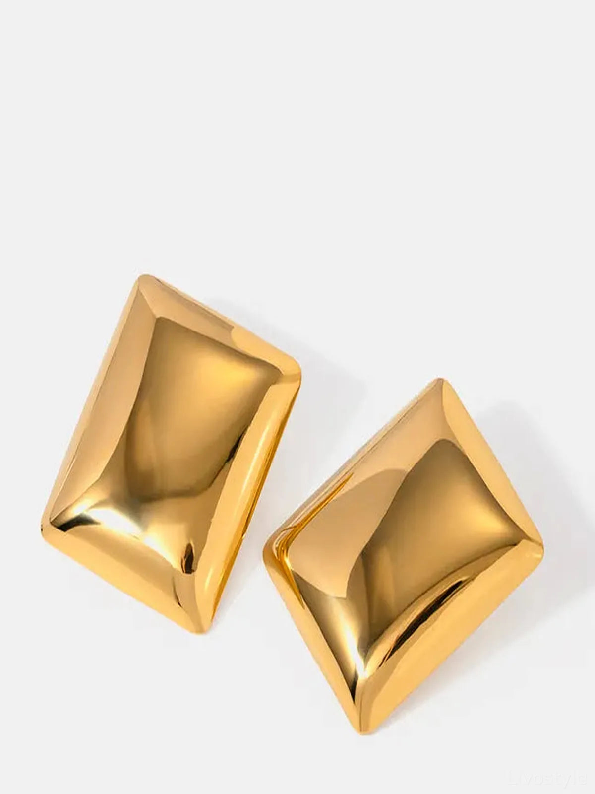 Stainless Steel Rectangular Stud Earrings