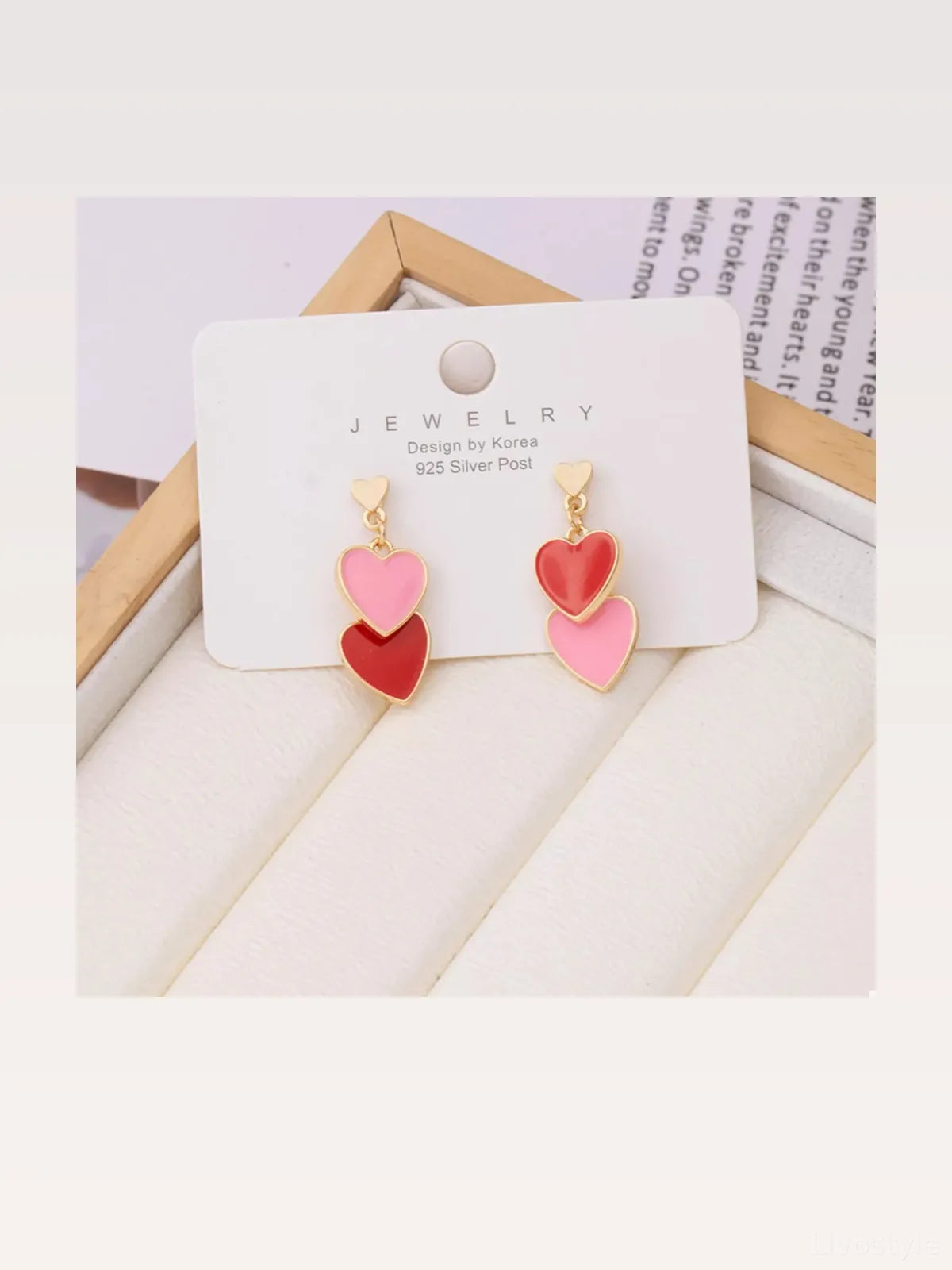 Sweet Doubl Heart Drop Earrings