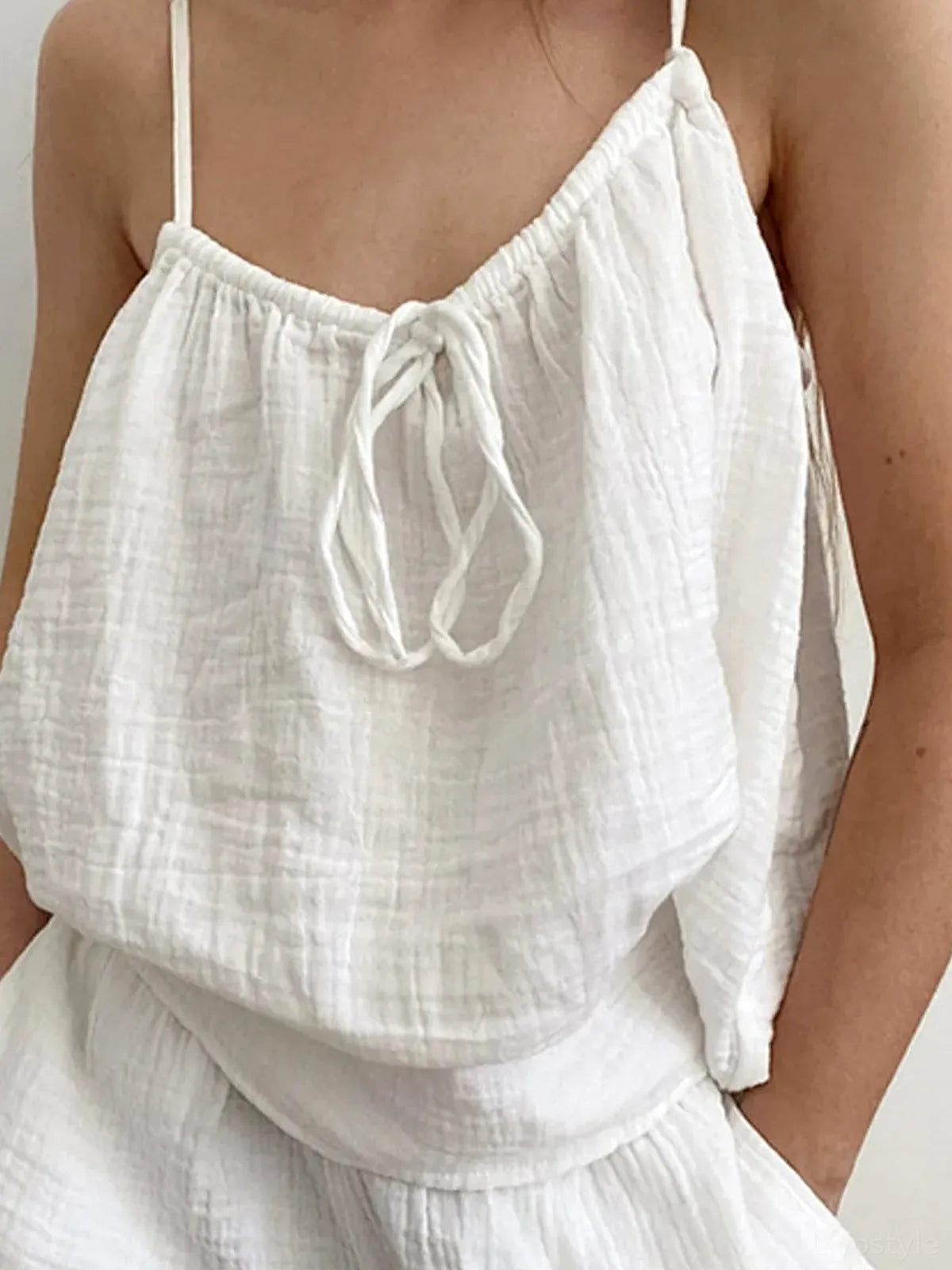 Tie Front Cami and Shorts Lounge Set