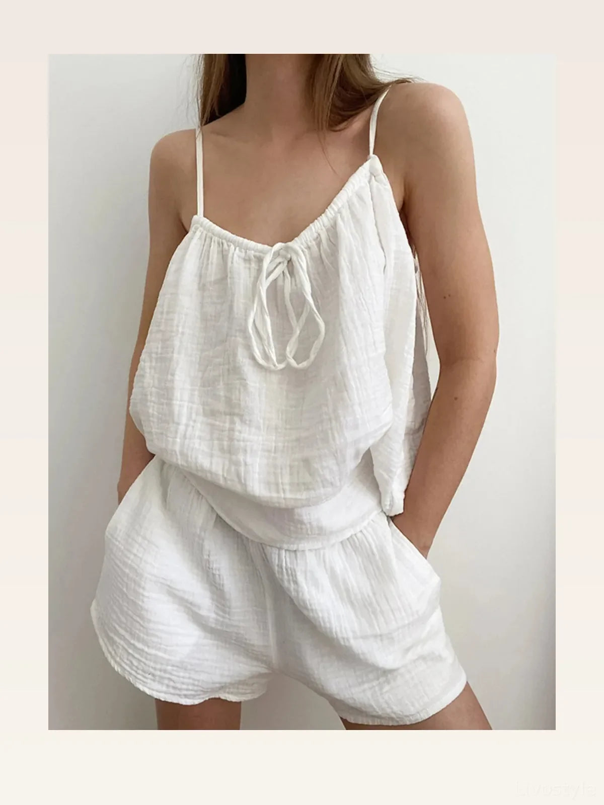 Tie Front Cami and Shorts Lounge Set