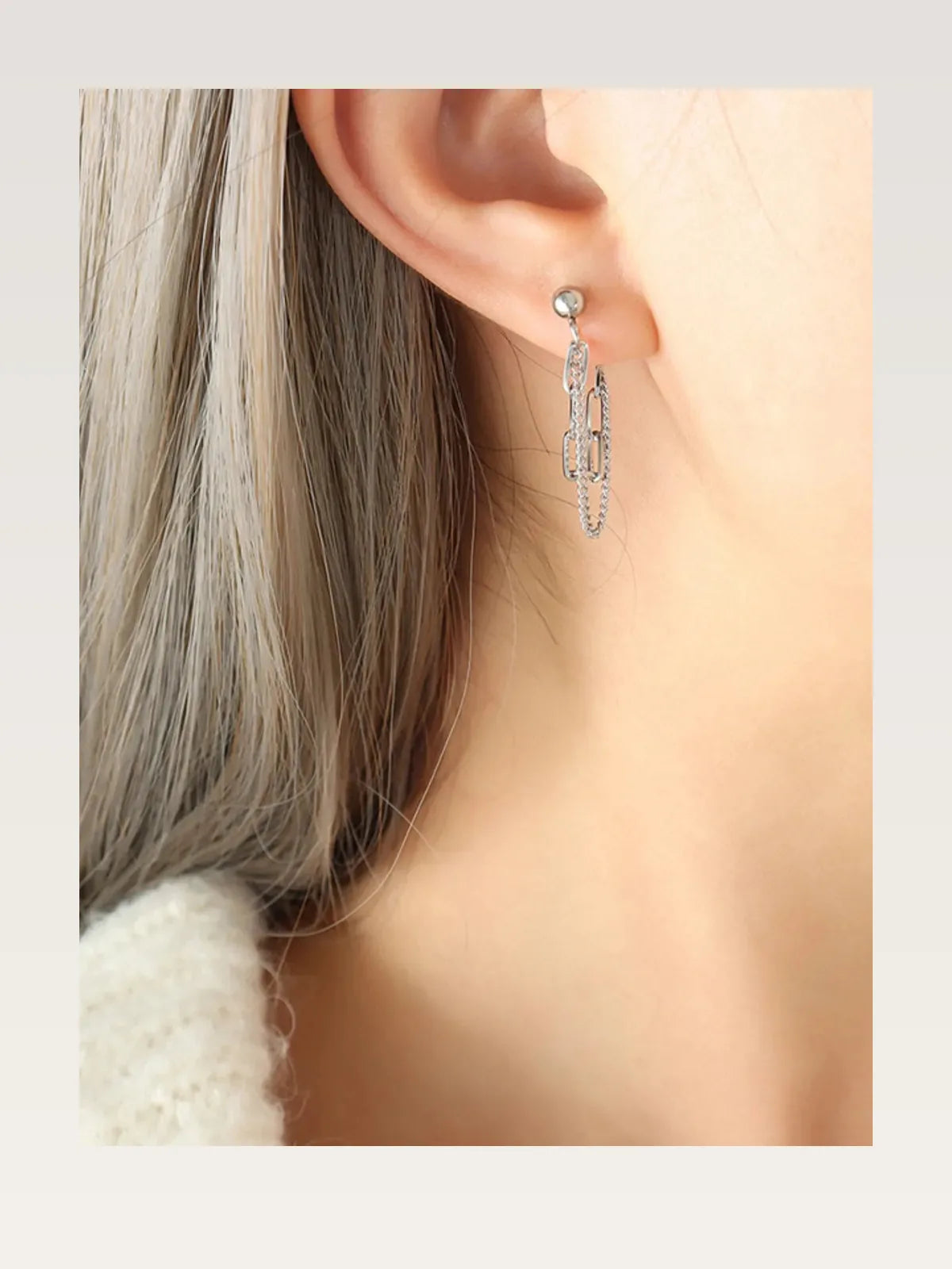 Titanium Steel Double Chain Earrings