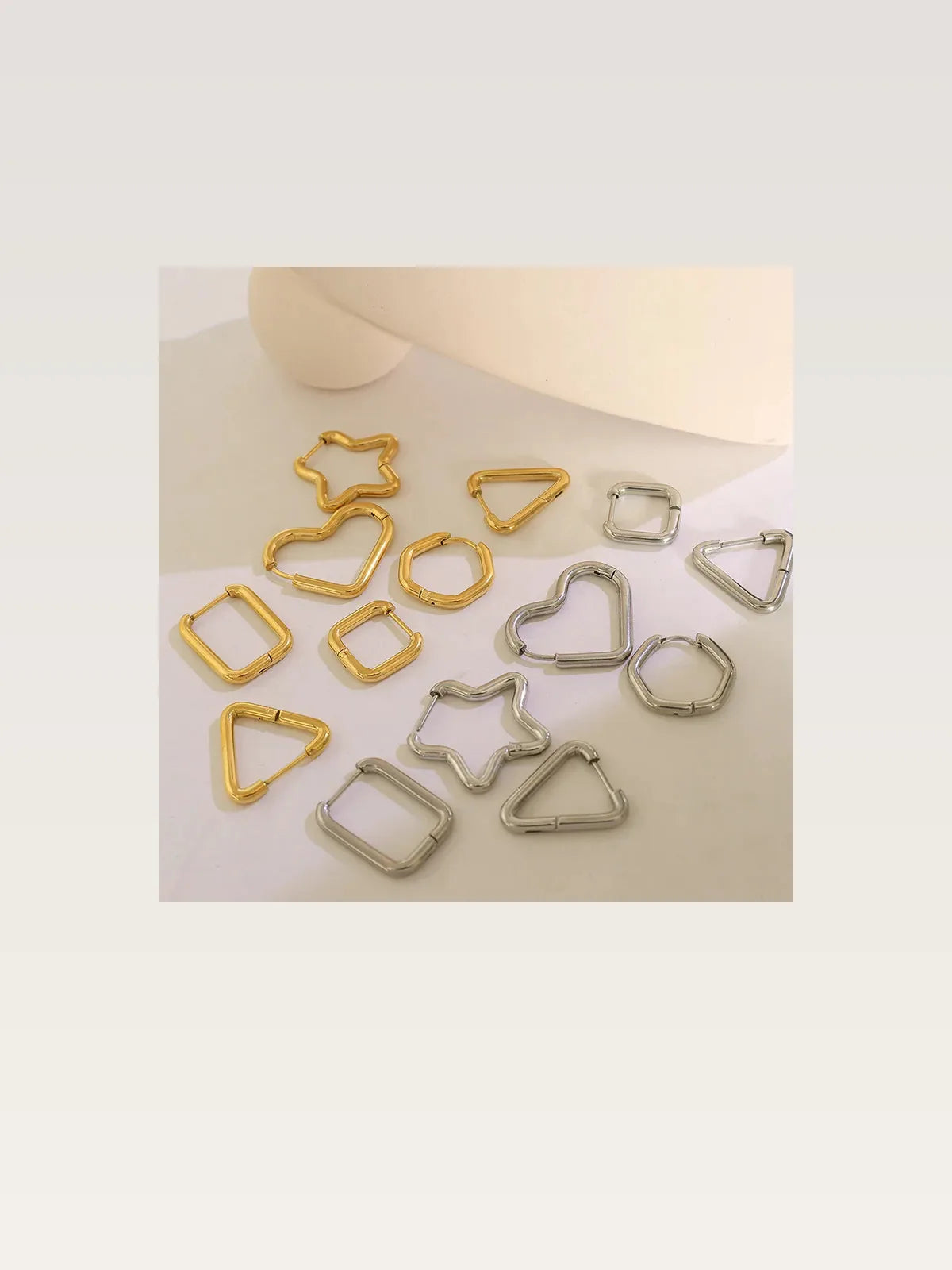 Titanium Steel Geometric Huggie Earrings