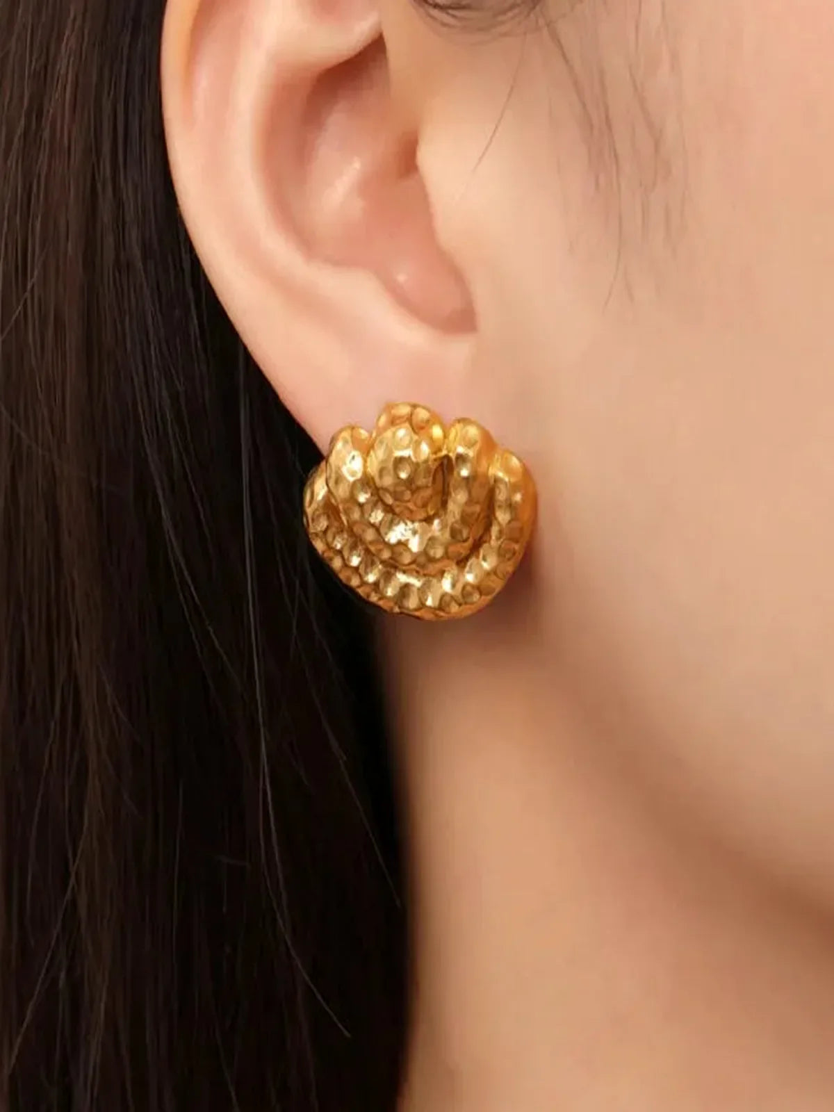 Titanium Steel Geometric Shape Earrings in Gold