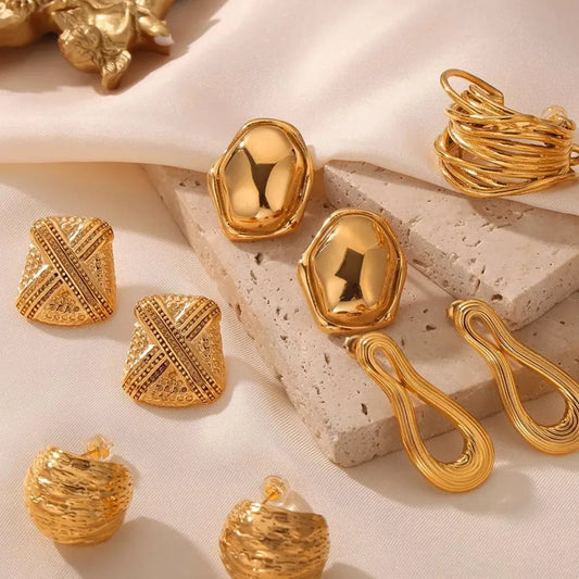 Titanium Steel Geometric Shape Earrings in Style C