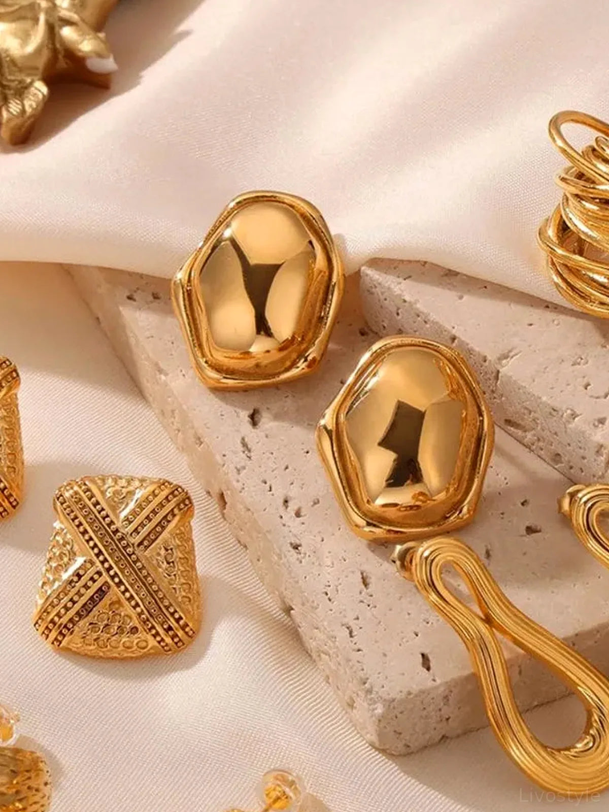 Titanium Steel Geometric Shape Earrings in Style C