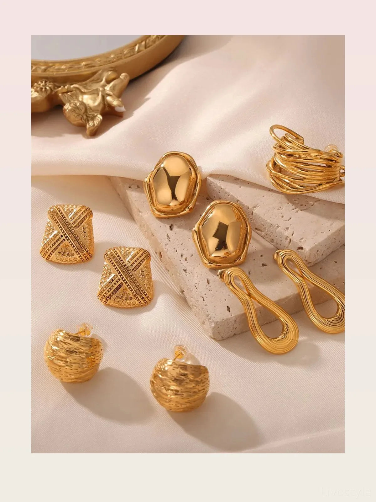 Titanium Steel Geometric Shape Earrings in Style C