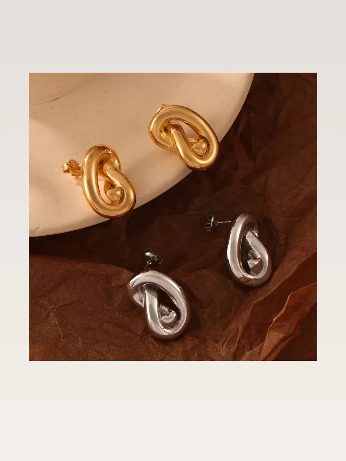 Titanium Steel Knot Stud Earrings