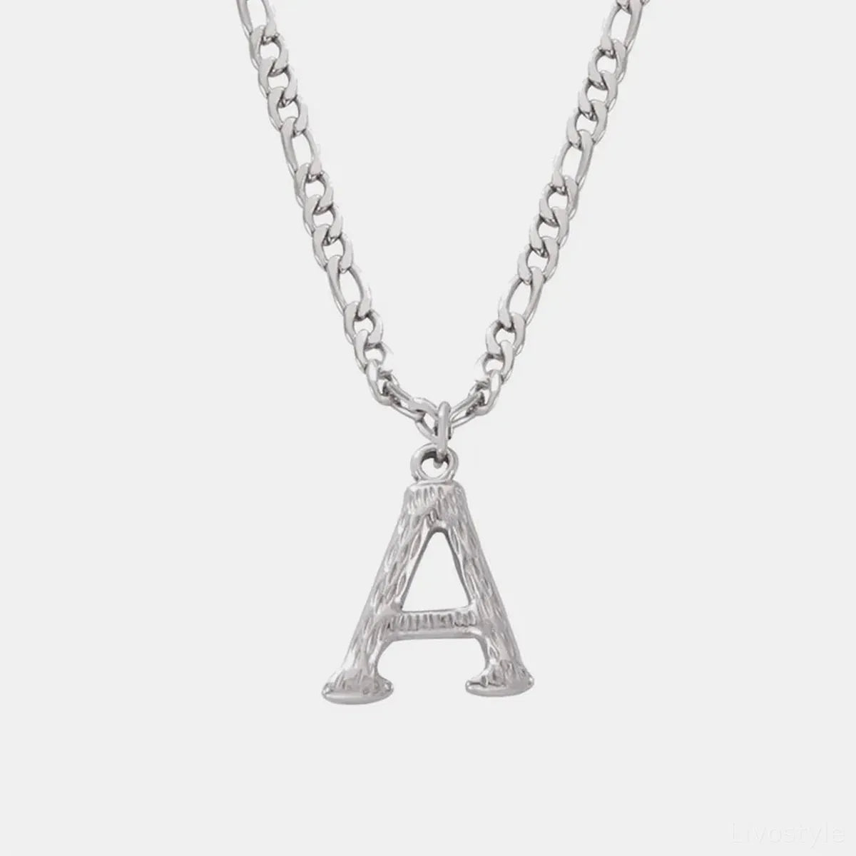 Titanium Steel Letter A Pendant Necklace