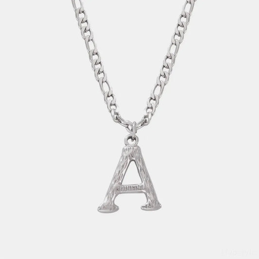 Titanium Steel Letter A Pendant Necklace
