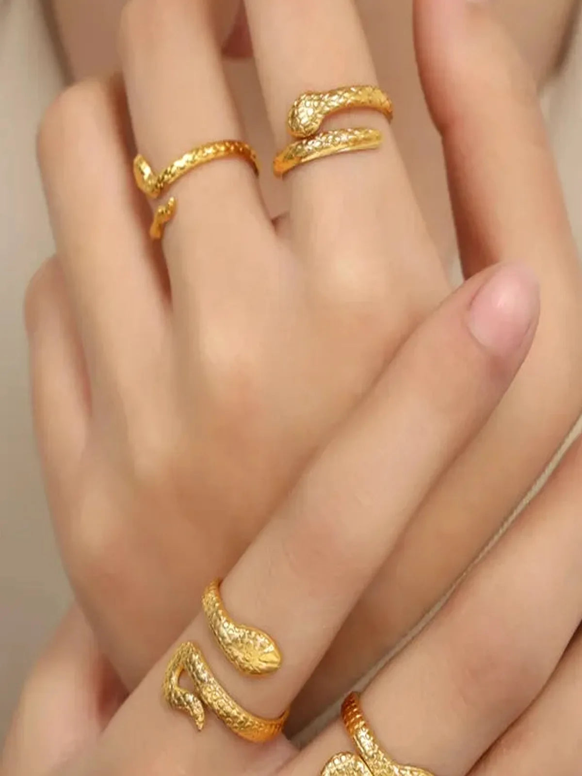 Titanium Steel Snake Shape Bypass Ring