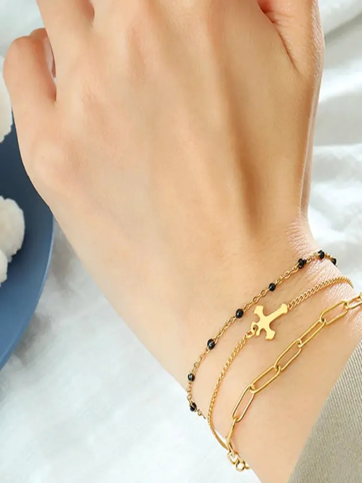 Titanium Steel Three-Layered Bracelet