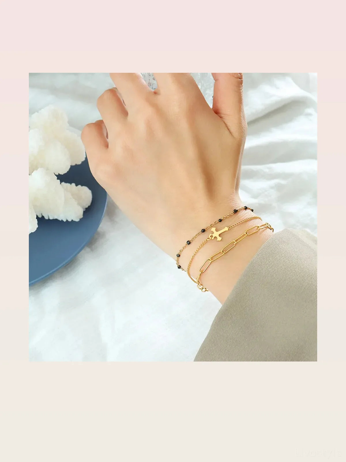 Titanium Steel Three-Layered Bracelet