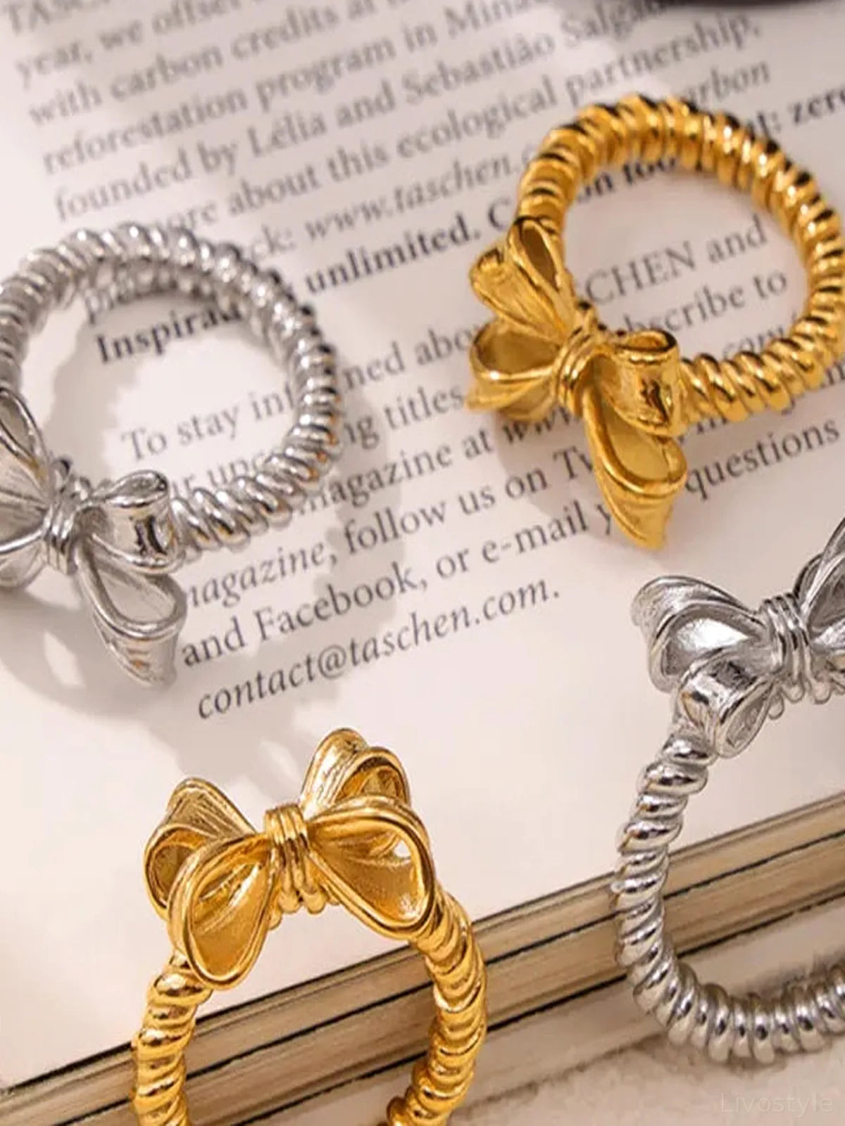 Twisted Titanium Steel Bow Ring