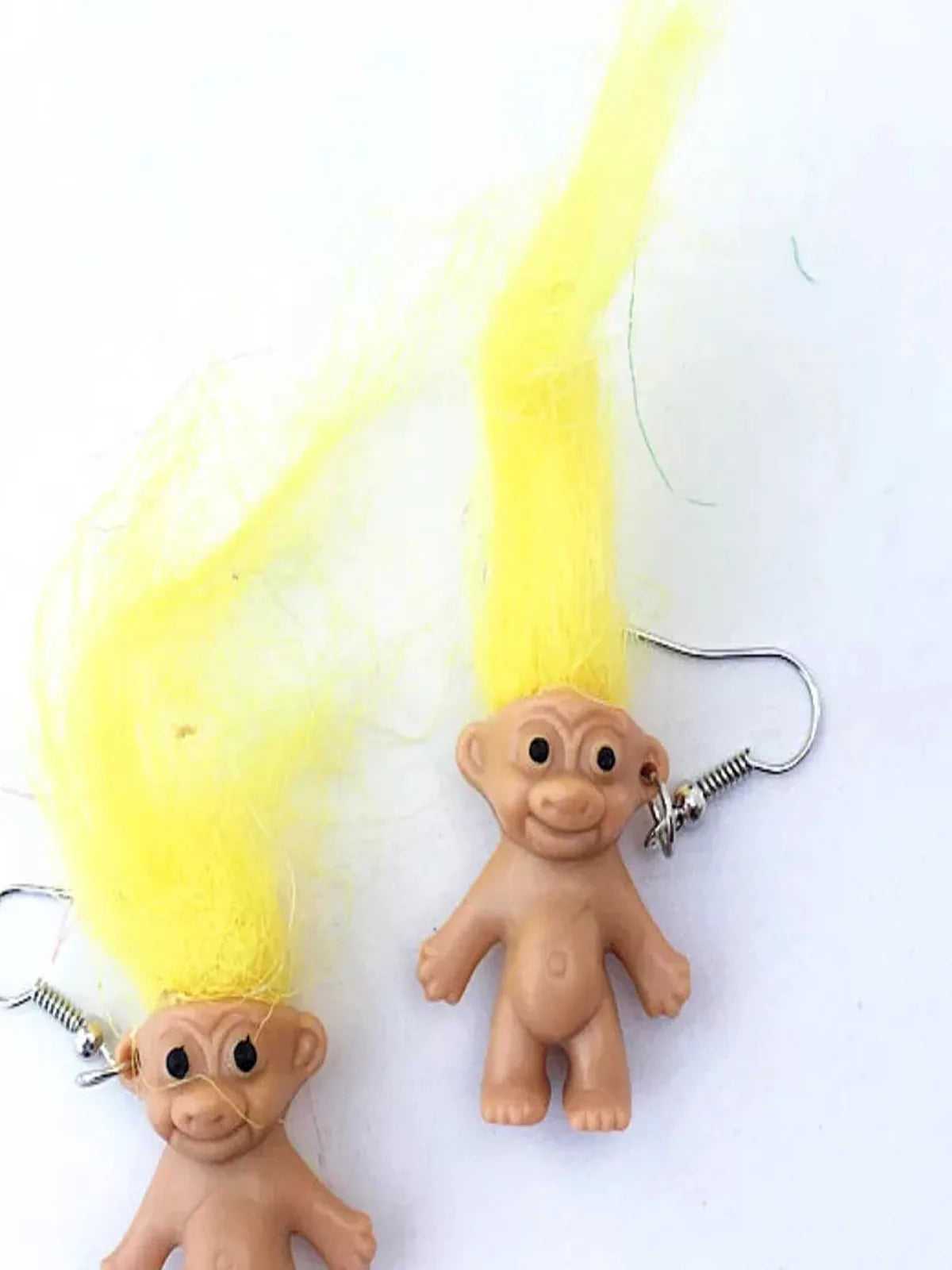 Whimsical Troll Doll Dangle Earrings