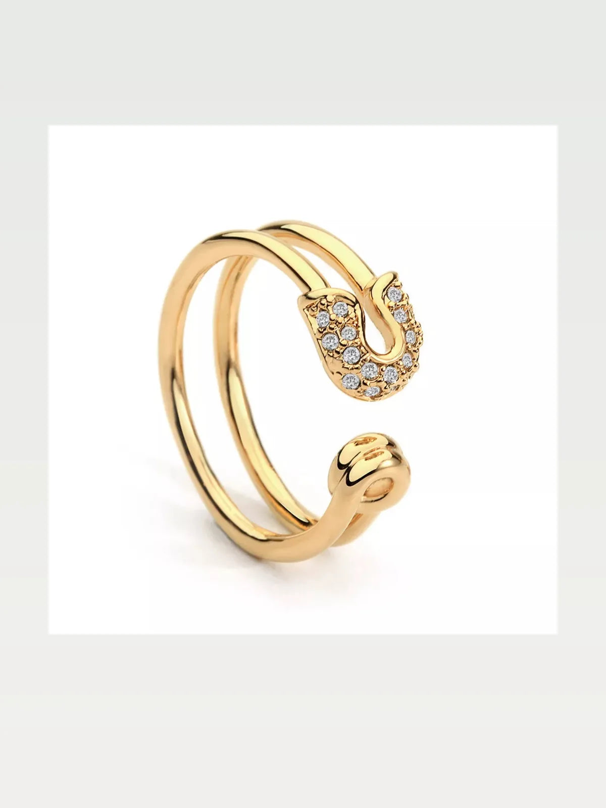 Zircon Double Band Open Ring